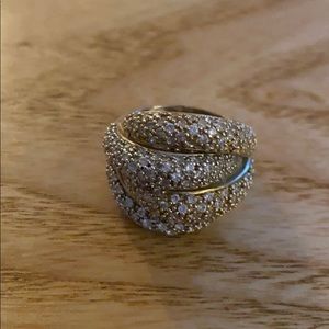 Sonia Bitton Gold/Silver ring/diamonds chips. Sz.9